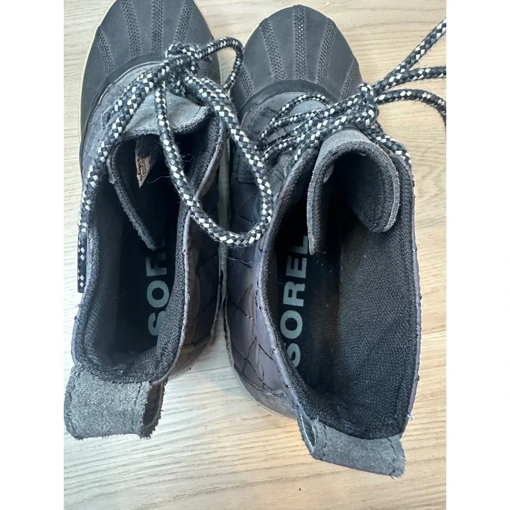 Sorel Out N About Plus Quilted Waterproof Duck Boots Grey Black Women 7.5